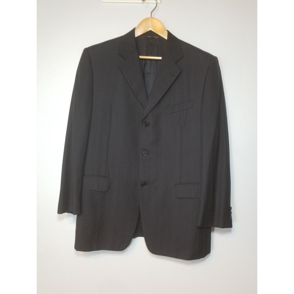 Canali Proposta 100% Pure Wool Blue Pinstripe‎ 3 Button Front Blazer 52R Italy